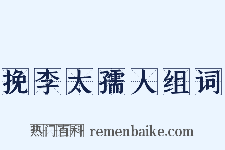 挽李太孺人组词是什么意思的图片